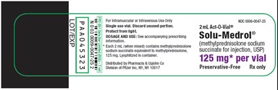 Vial (1000660 0009 0047 25 Solu Medrol Vial Label)